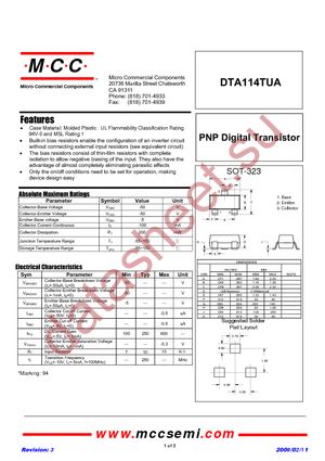 DTA114TUA-TP datasheet  